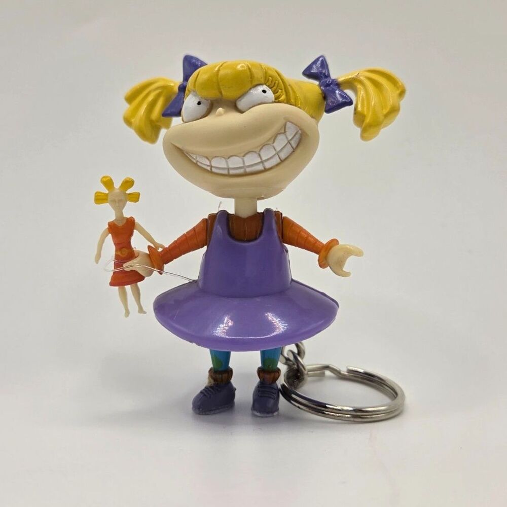 Vintage 1997 Rugrats Angelica Pickles & Cynthia Keychain Viacom Nickelodeon PVC